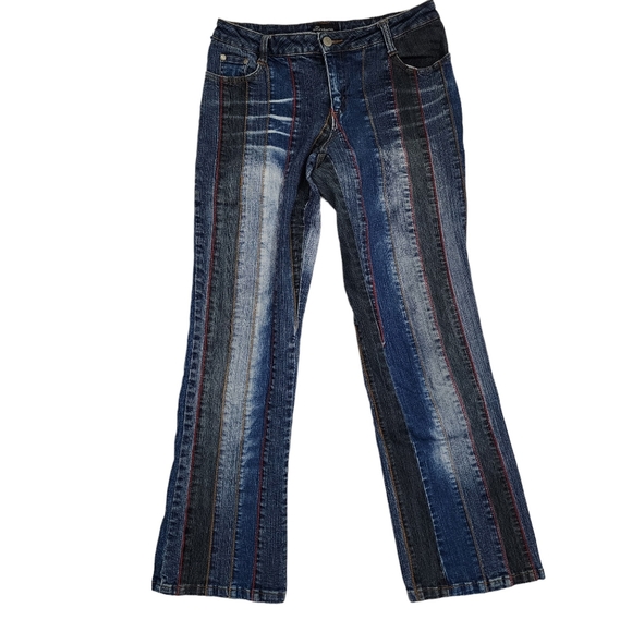 MULTICOLOR BARRIERS BOOTCUT JEANS